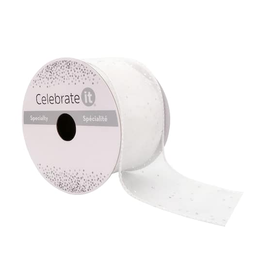 2.5&#x22;x 10yd. Glitter Shimmer Wired Ribbon by Celebrate It&#xAE; Specialty